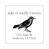 鳥のシルエットパーソナライズされた ラバースタンプ (インプリント)