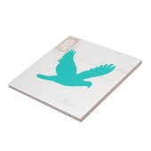 鳥のシルエット付き古い文字 タイル (側面)