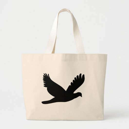 鳥のシルエット ラージトートバッグ (正面)