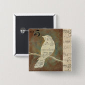 鳥のシルエット 缶バッジ (正面&裏面)