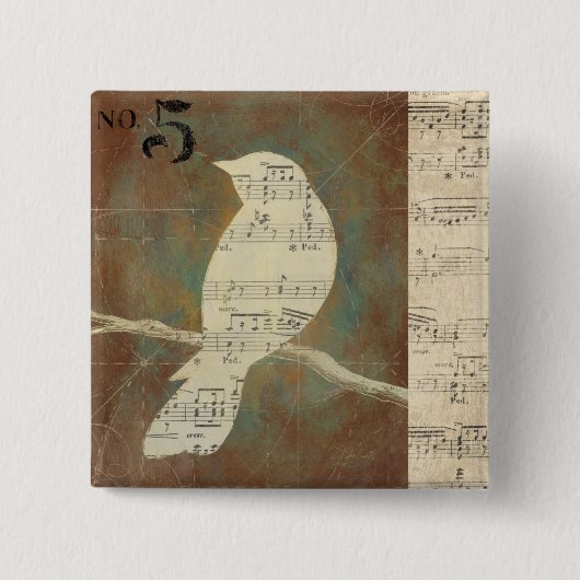 鳥のシルエット 缶バッジ (正面)