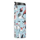 鳥のシームレスな写真の図おもしろい形的なパターン タンブラー (回転右)