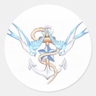 鳥のシール ラウンドシール