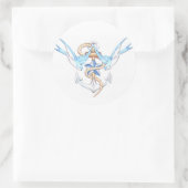 鳥のシール ラウンドシール (バッグ)