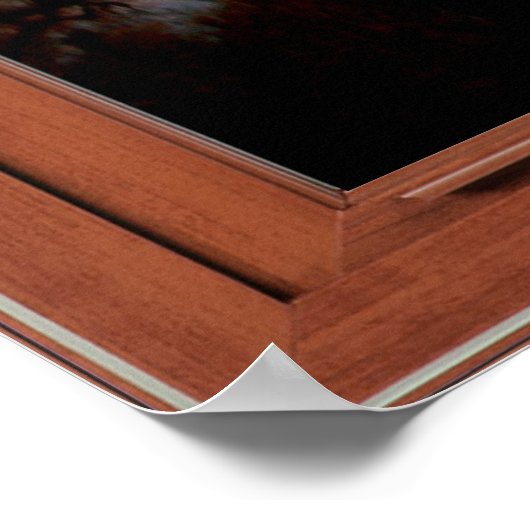 鳥のシーン飛んでいるウィンドウの錯覚を伴う夕日 ポスター (角)