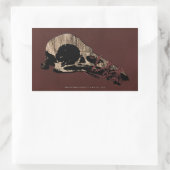 鳥のスカル 長方形シール (バッグ)