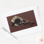 鳥のスカル 長方形シール (封筒)