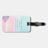 鳥のスクリプト名とソフトパステルサンライズ ラゲッジタグ (裏面横)