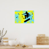 鳥のスケートボード ポスター (キッチン)