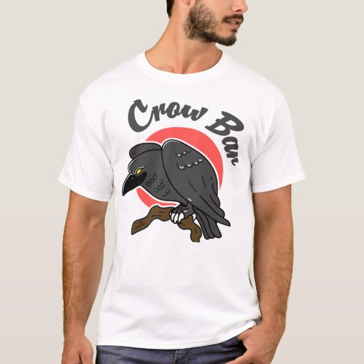 鳥のダジャレ Funny Crow Bar おもしろパパのジョーク ギフト Tシャツ (正面)