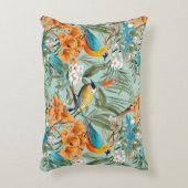鳥のチノワセリーミントオレンジ アクセントクッション (正面(垂直))