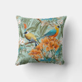 鳥のチノワセリーミントオレンジ クッション (裏面)