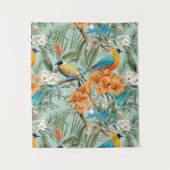 鳥のチノワセリーミントオレンジ タペストリー (正面)