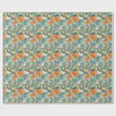 鳥のチノワセリーミントオレンジ ラッピングペーパー (フラット)