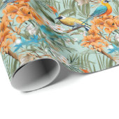鳥のチノワセリーミントオレンジ ラッピングペーパー (ロールコーナー)