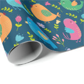 鳥のツイートを歌うカラフルかわいい子たち ラッピングペーパー (ロールコーナー)