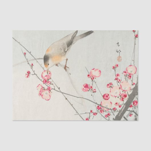 鳥のティッシュペーパーが付いている桜 薄葉紙 (正面)