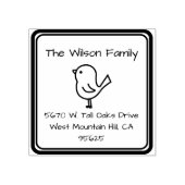 鳥のテーマの住所スタンプ ラバースタンプ (インプリント)