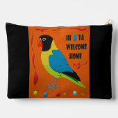 鳥のテーマオウムのアート写真色の混合 アクセサリーポーチ (裏面)