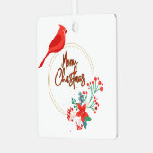 鳥のデザインと花の金属の正方形のオーナメント メタルオーナメント (正面左)