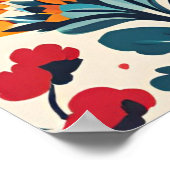 鳥のデザインエレガントインポーランドフォークアートスタイル ポスター (角)