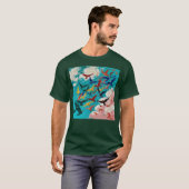 鳥のデザイン友達 Tシャツ (正面フル)