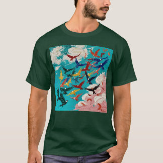 鳥のデザイン友達 Tシャツ