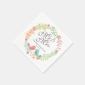 鳥のナプキン付きミセスフローラ結婚リース スタンダードカクテルナプキン (角)