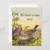 鳥のネスト新しい住所はがき 案内ポストカード (正面/裏面)