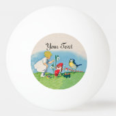 鳥のバスケットを歌っている女の子のイースターLilly格言の小妖精や小人 卓球ボール (正面)