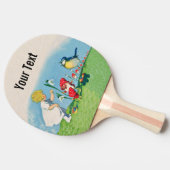 鳥のバスケットを歌っている女の子のイースターLilly格言の小妖精や小人 卓球ラケット (横)