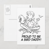 鳥のパパで誇らしい ポストカード (正面/裏面)