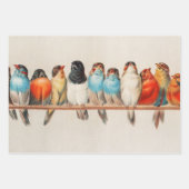 鳥のパーチ，鳥のアート，鳥のアートワーク，デコページ ラッピングペーパーシート (正面2)