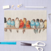 鳥のパーチ，鳥のアート，鳥のアートワーク，デコページ 薄葉紙 (クラフト)