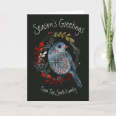 鳥のフォークアートクリスマスカード シーズンズグリーティングス カード (正面)