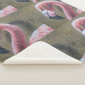 鳥のフラミンゴのピンクは運命の運命に羽をつけます シェルパブランケット (3/4)