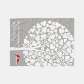 鳥のフリースブランケットが付いている結婚記念日の木 フリースブランケット (正面(横))