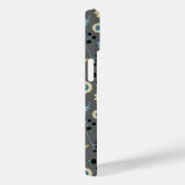 鳥のフローラベリーブルークリームブラックグレーパターン Case-Mate iPhoneケース (裏面 / 右)