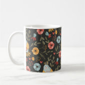 鳥のフローラボヘミアンパターン コーヒーマグカップ (左)