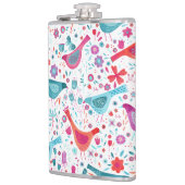 鳥のフローラ水色 フラスク (左)