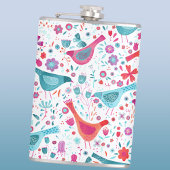 鳥のフローラ水色 フラスク