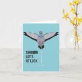 鳥のフン幸運のグリーティングカード カード (黄色い花)