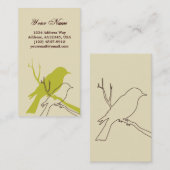 鳥のプロフィールカード(クリーム) 名刺 (正面/裏面)