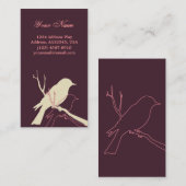 鳥のプロフィールカード(バーガンディ) 名刺 (正面/裏面)