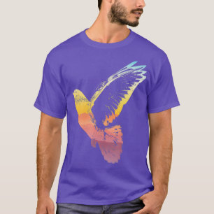 鳥のベクトルシルエット(鳩カッコいい) Tシャツ
