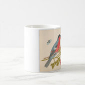鳥のペアとバラと蝶 コーヒーマグカップ (中央)