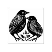 鳥のペア ラバースタンプ (インプリント)