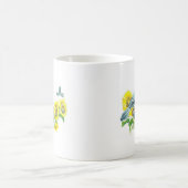 鳥のマグ-アオカケス コーヒーマグカップ (中央)