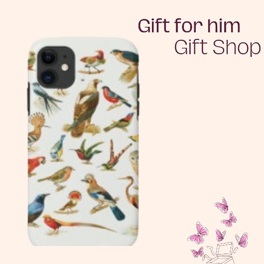 鳥のミニマルカラフルリスト種モダン Case-Mate iPhoneケース