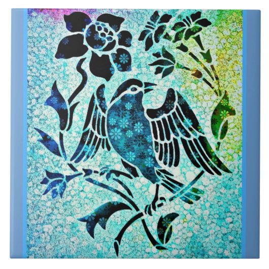 鳥のモザイク タイル (正面)